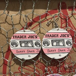Trader Joe’s earrings circle cassette tape recycled gift card